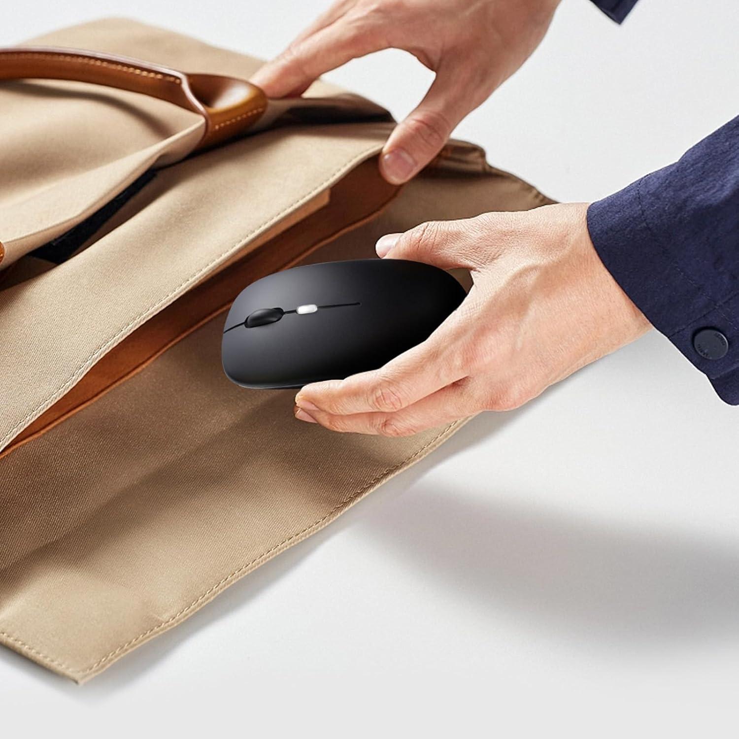 Ratón Inalámbrico Bluetooth Afaartcci Recargable Negro