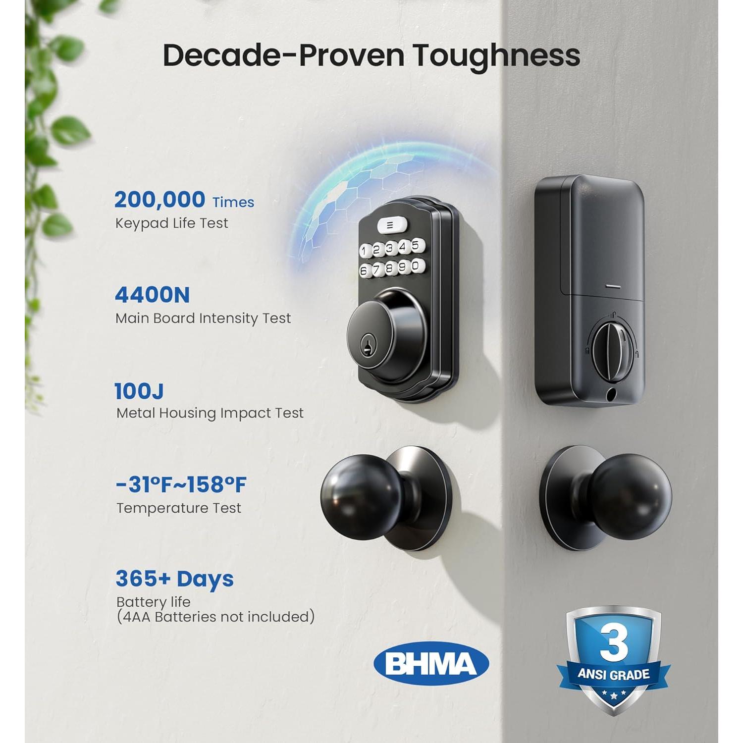 Cerradura Electrónica Veise KS01C con Teclado y 2 Perillas