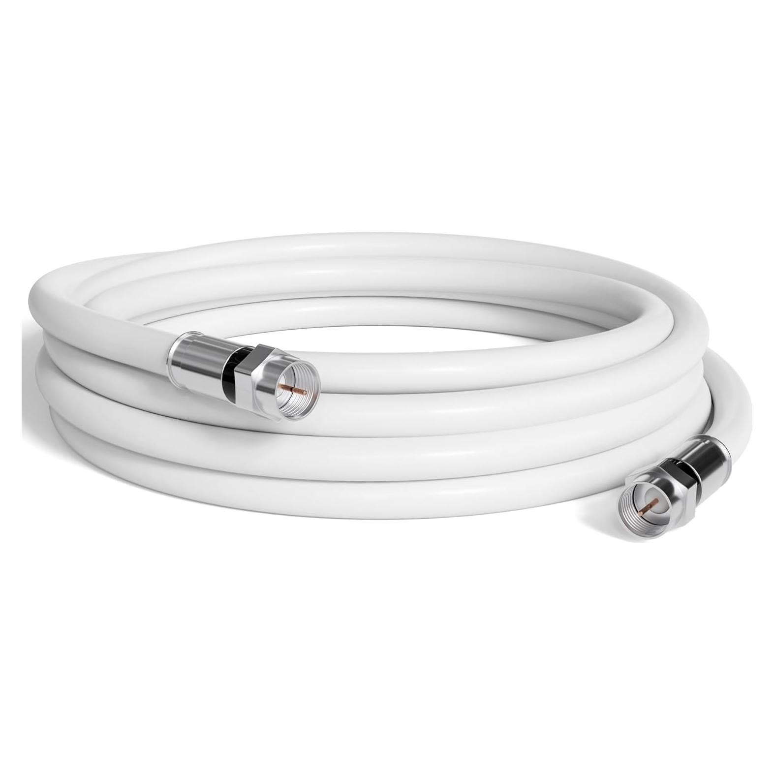 Cable Coaxial RG6 0.3m THE CIMPLE CO Doble Blindaje Blanco