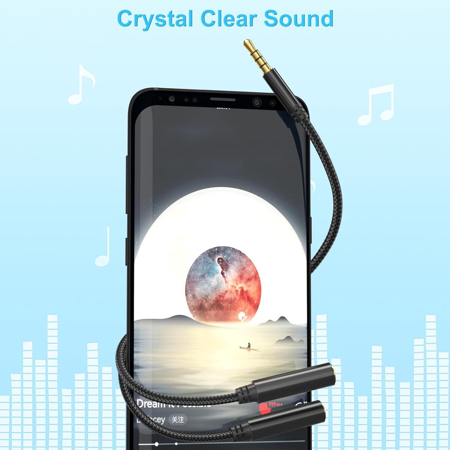 Divisor de Audio TRRS 3.5mm IIISOGNO 1FT Doble Salida