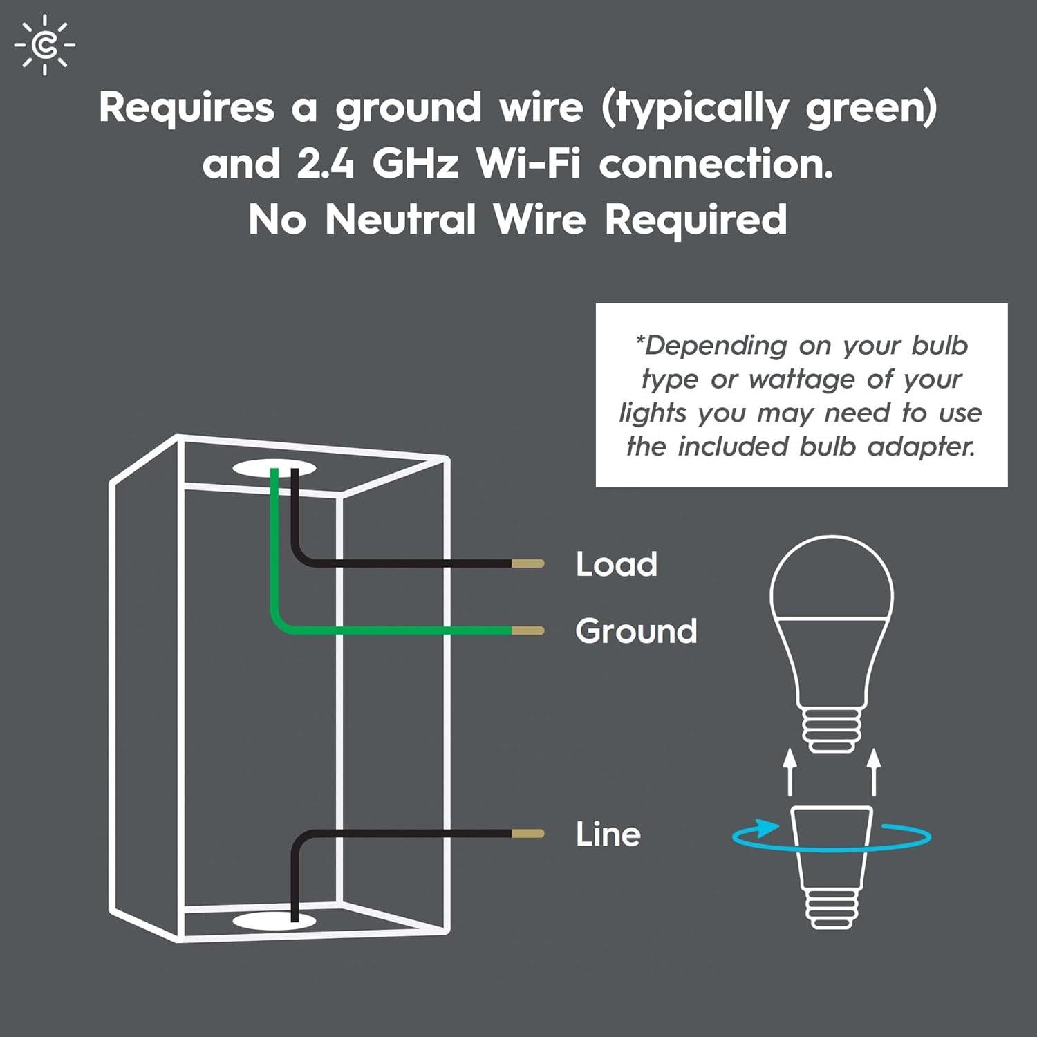 Interruptor de Luz Inteligente GE Cync Estilo Botón WiFi 2.4GHz
