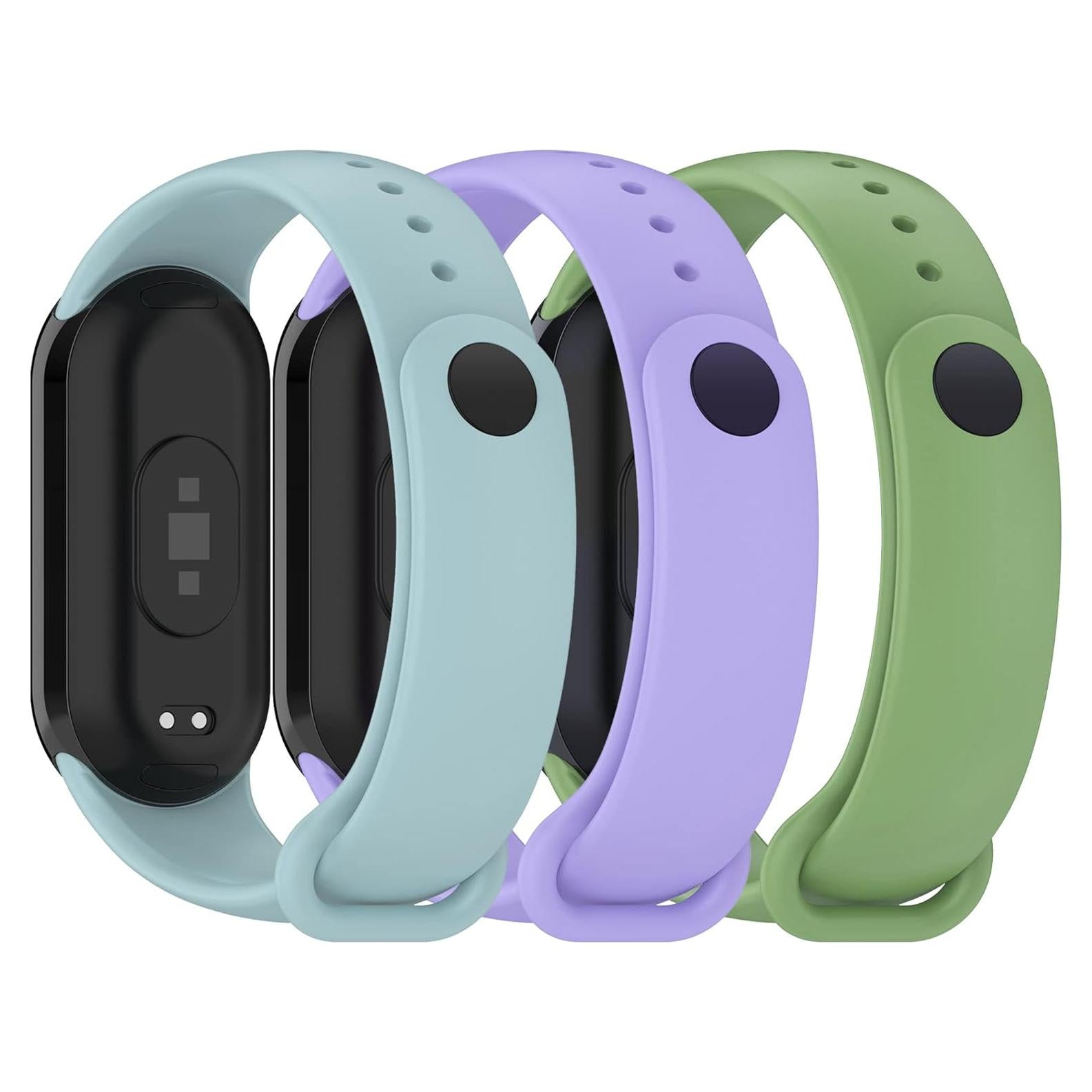 Correa AWINNER para Xiaomi Mi Band 8 Silicona Verde/Cian/Púrpura