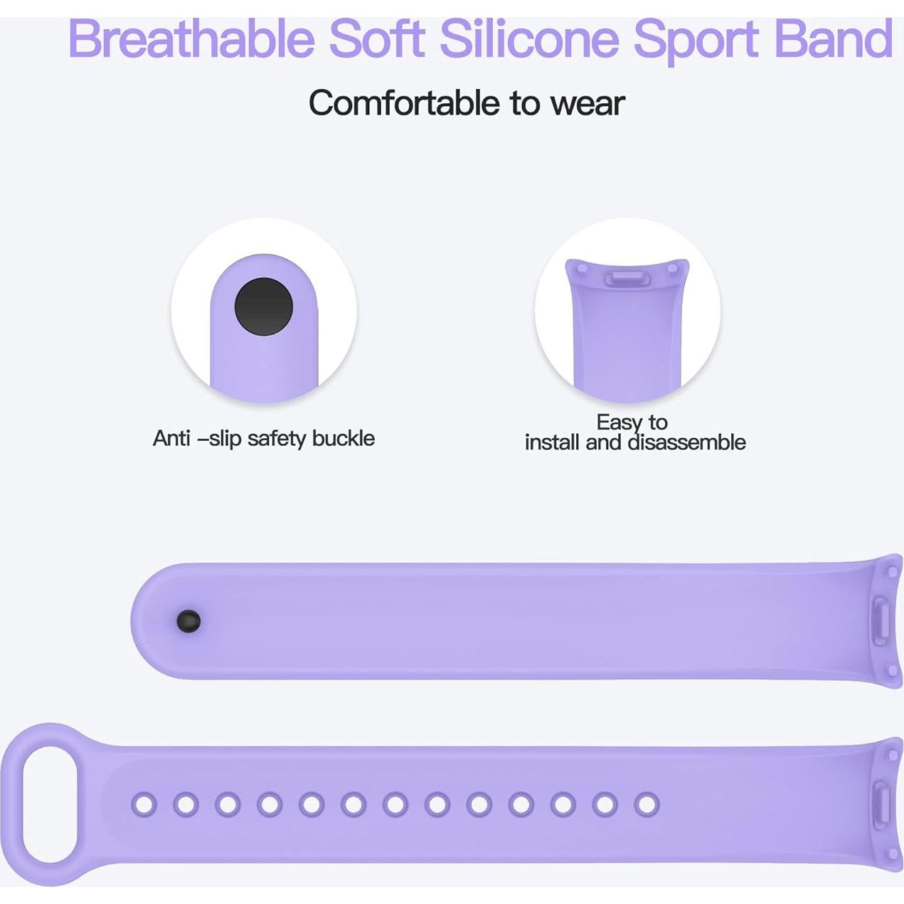 Correa AWINNER para Xiaomi Mi Band 8 Silicona Verde/Cian/Púrpura