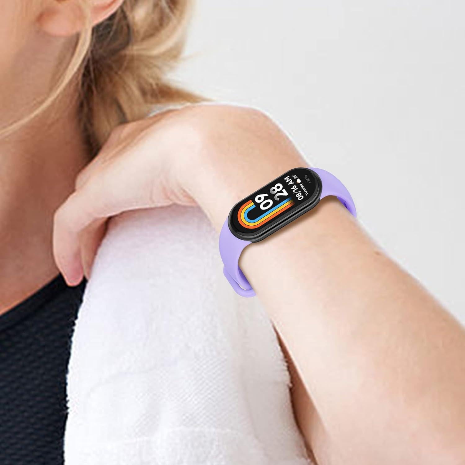 Correa AWINNER para Xiaomi Mi Band 8 Silicona Verde/Cian/Púrpura