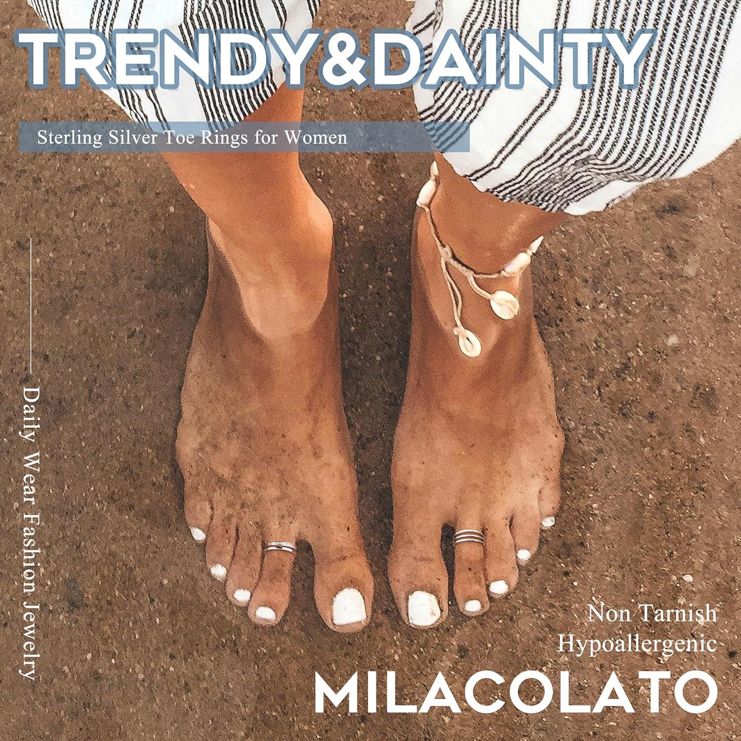 Anillos de dedo del pie de plata esterlina 925 Milacolato oro blanco