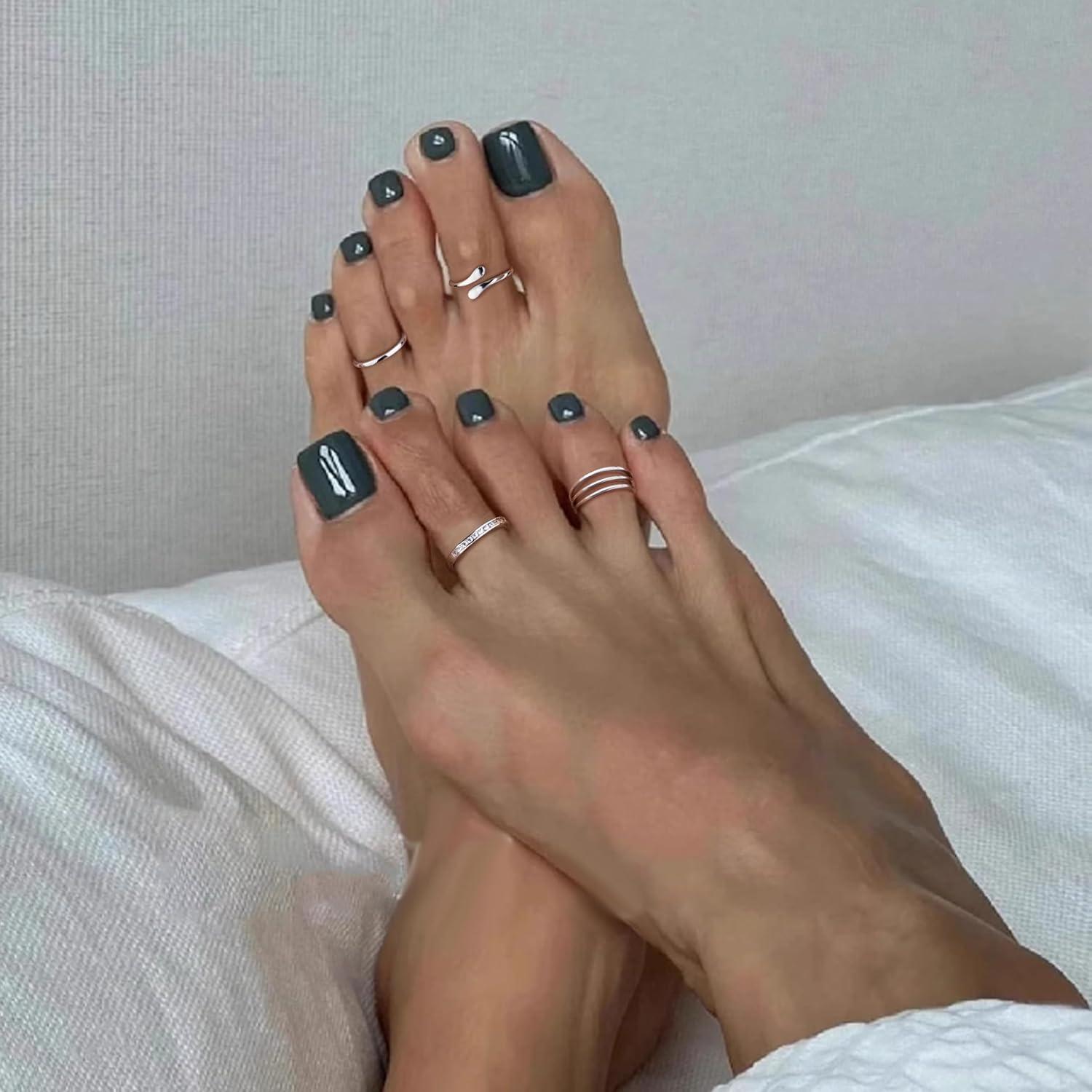 Anillos de dedo del pie de plata esterlina 925 Milacolato oro blanco