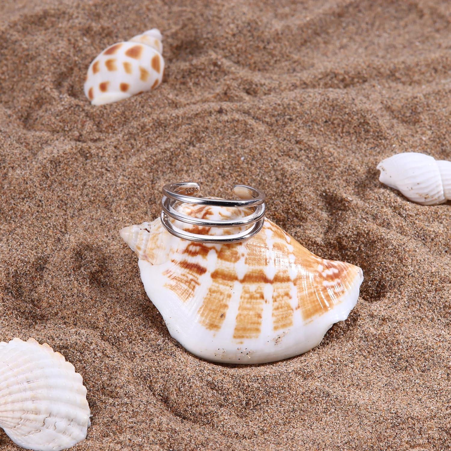 Anillos de dedo del pie de plata esterlina 925 Milacolato oro blanco