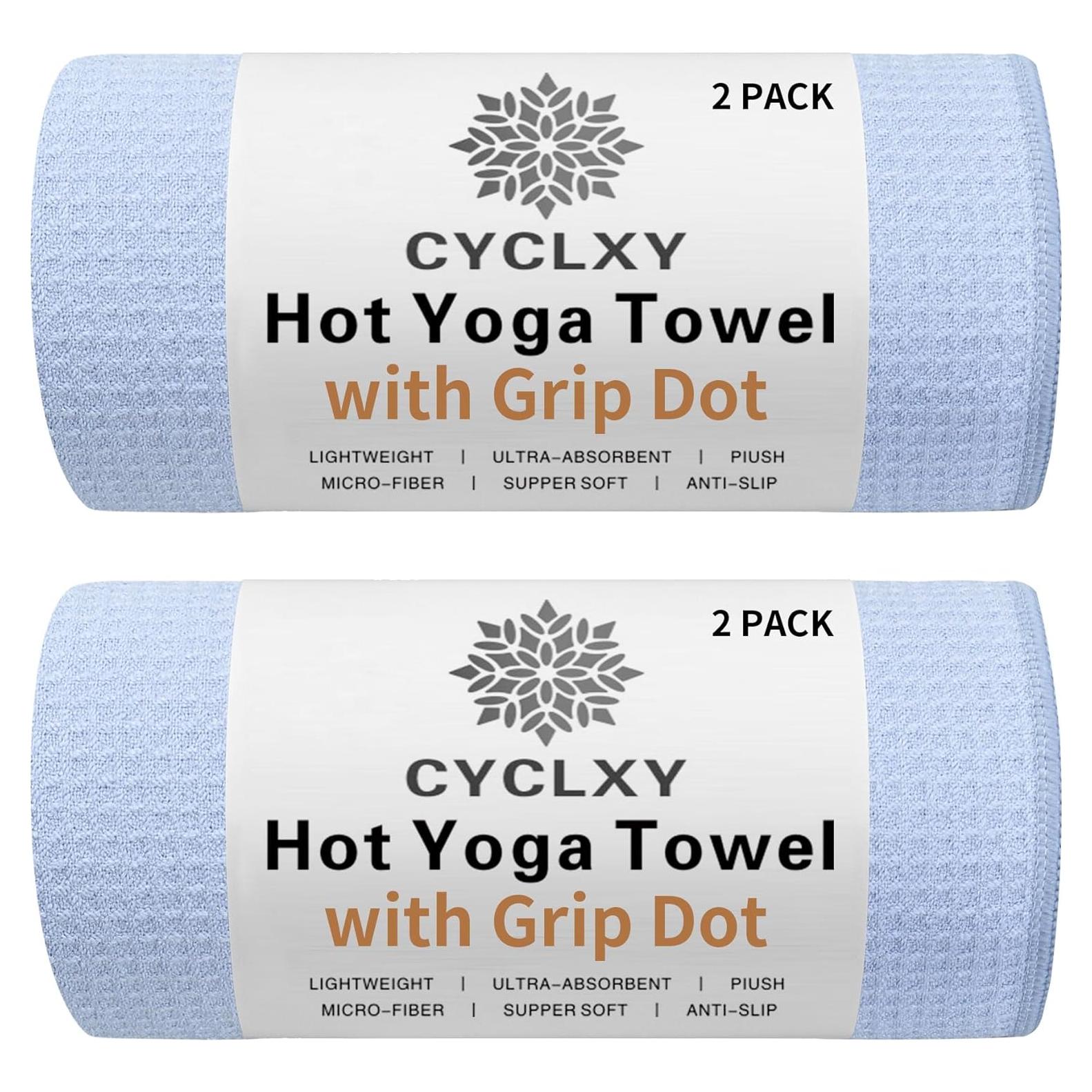 Paquete de 2 Toallas de Yoga Caliente CYCLXY Antideslizantes