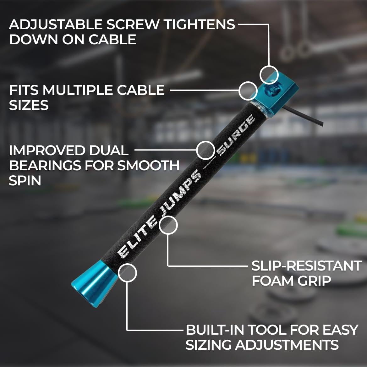 Cuerda de Salto Elite Surge 3.0 Ajustable 3.05m Azul