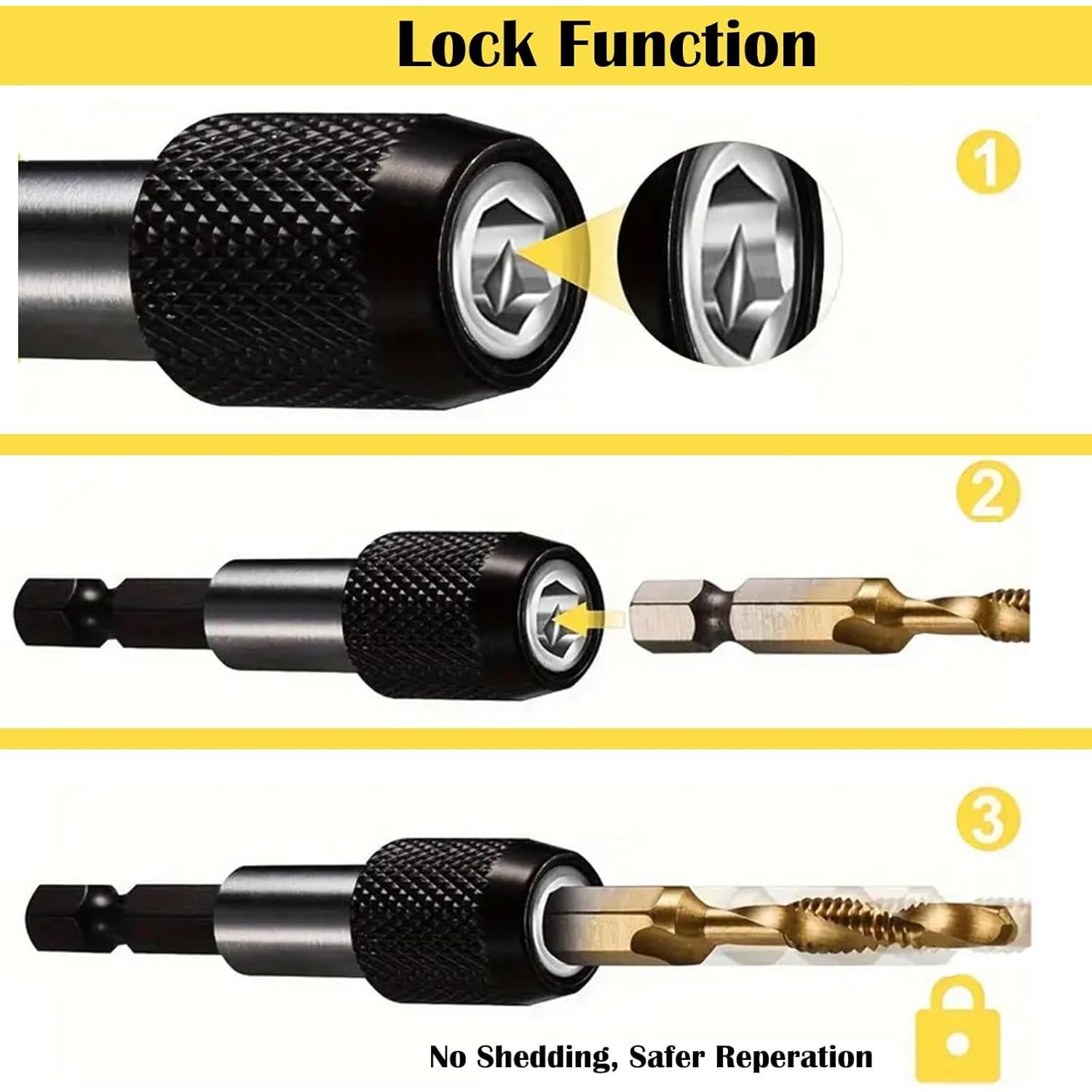 Juego de Brocas y Machos Herism 13 Piezas Acero Titanio