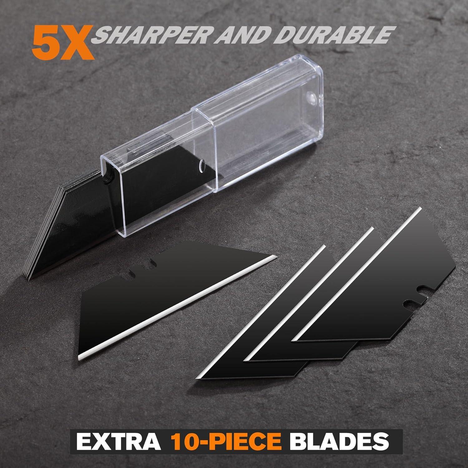 Cuchillos Utility REXBETI 2-Pack Retráctiles con 18 Cuchillas