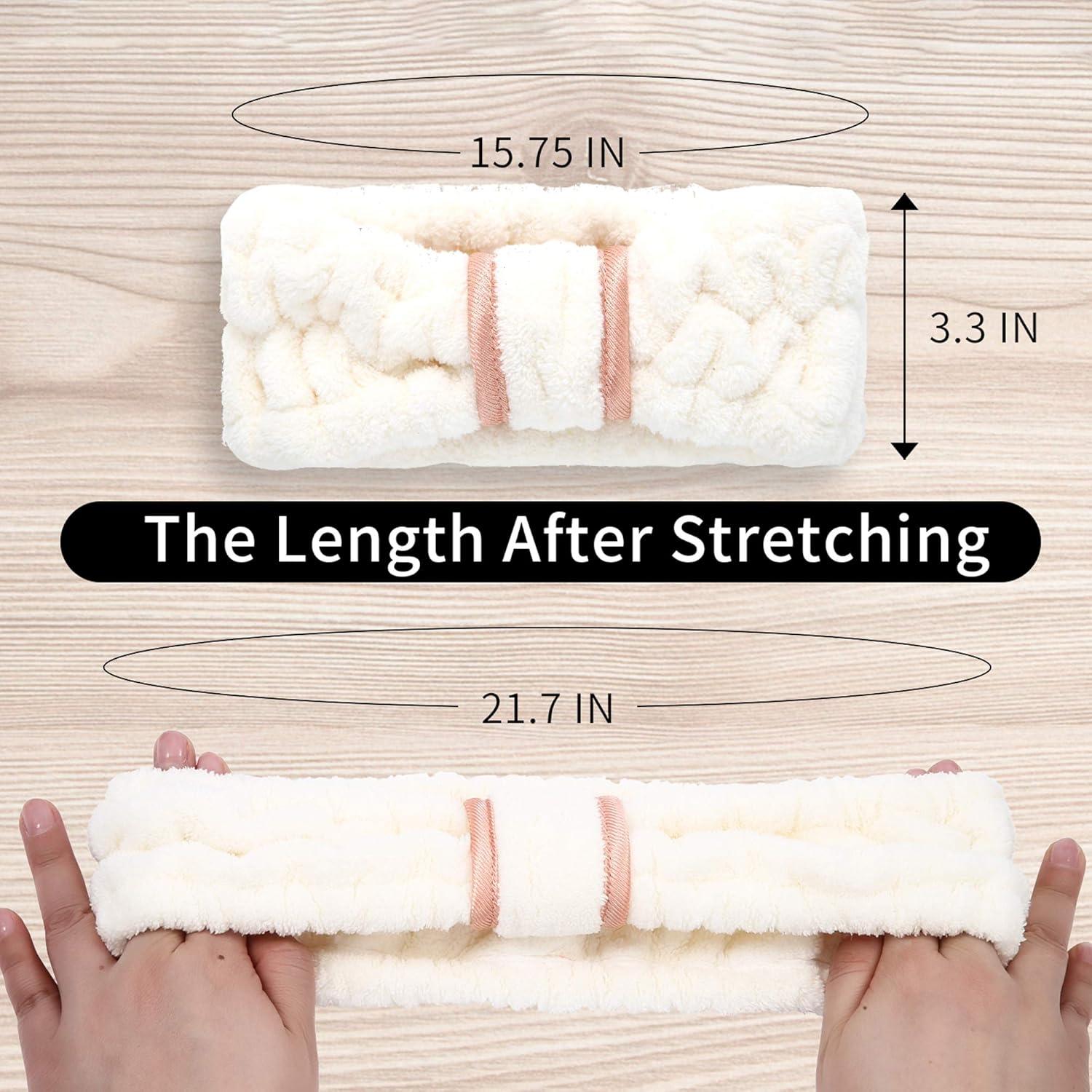 Paquete de 3 diademas de microfibra DOOBO para spa - Suaves y ajustables