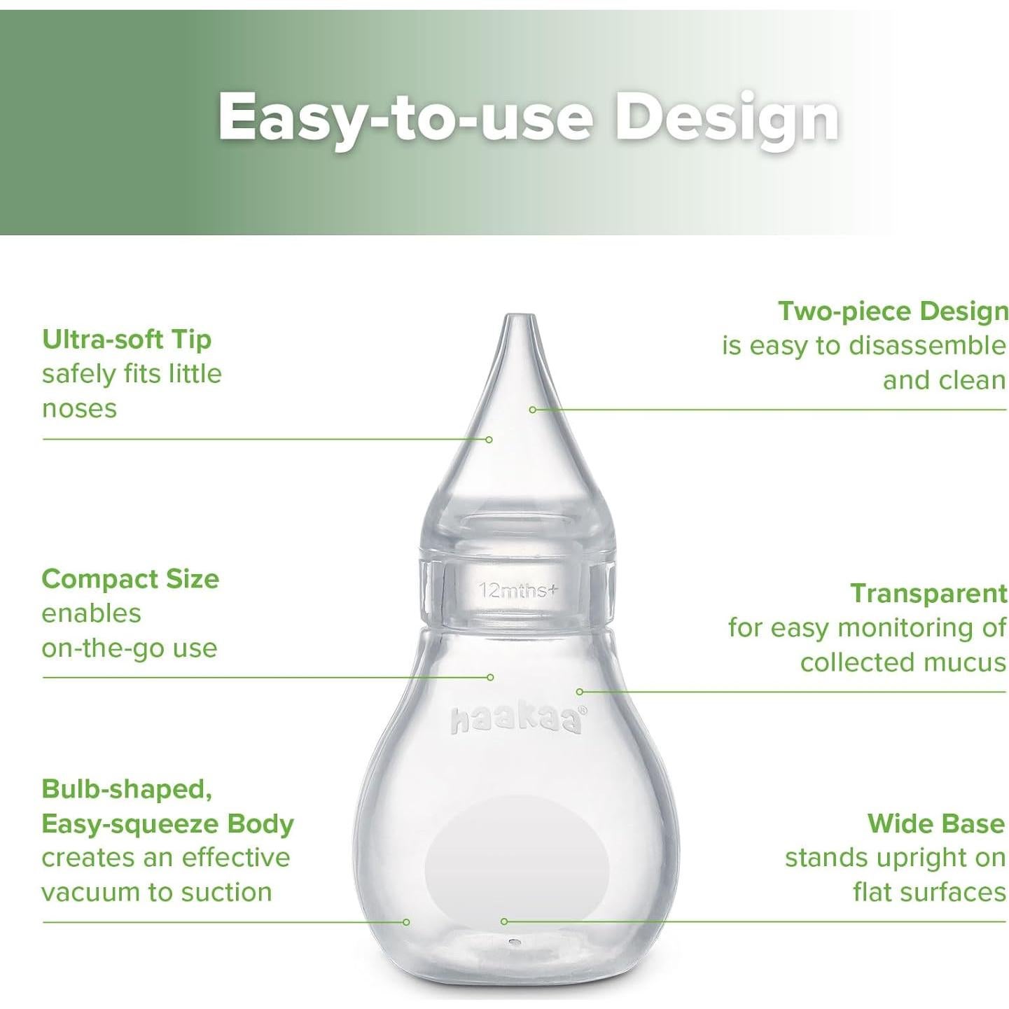 Aspirador Nasal de Silicona Haakaa - Limpiador para Bebés