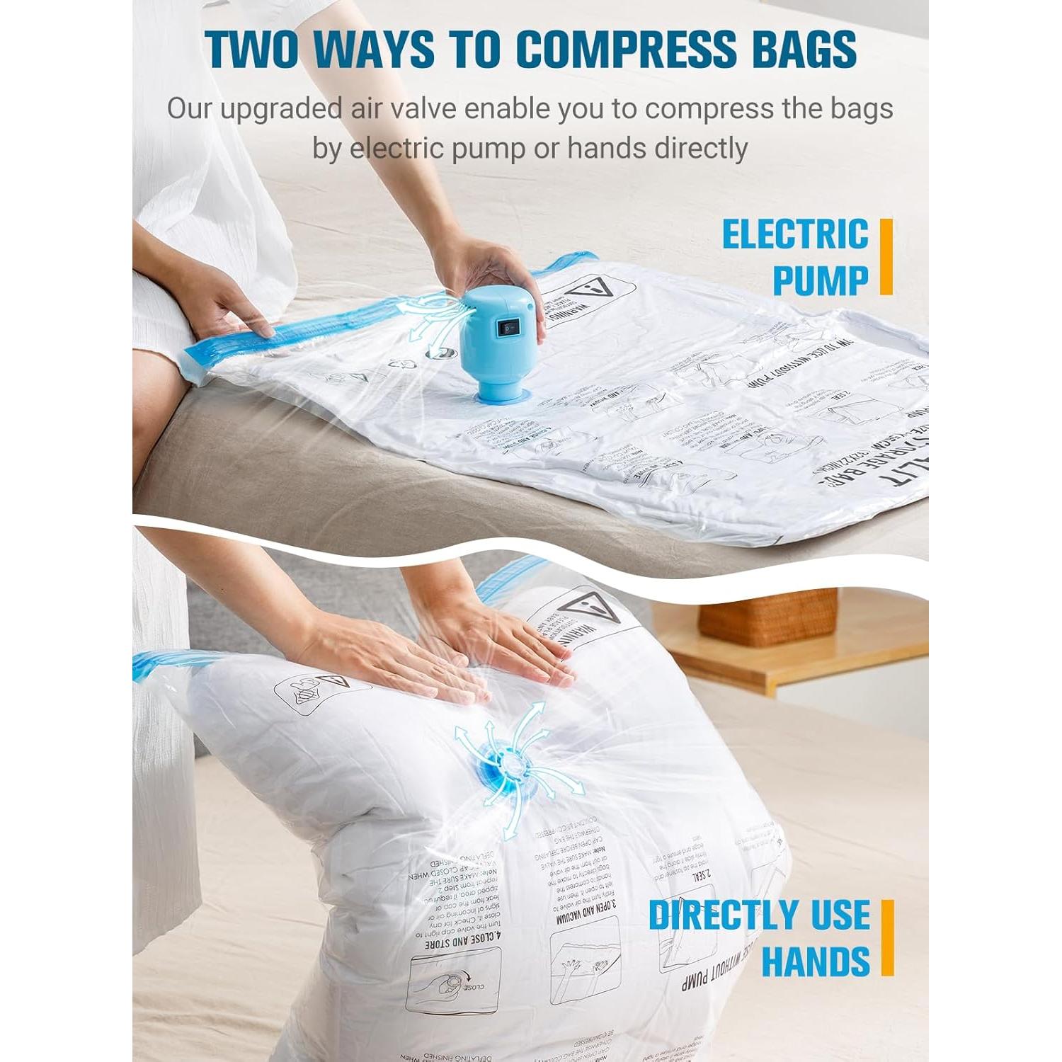 Bolsas de Almacenamiento al Vacío WANALIT 32 Piezas con Bomba