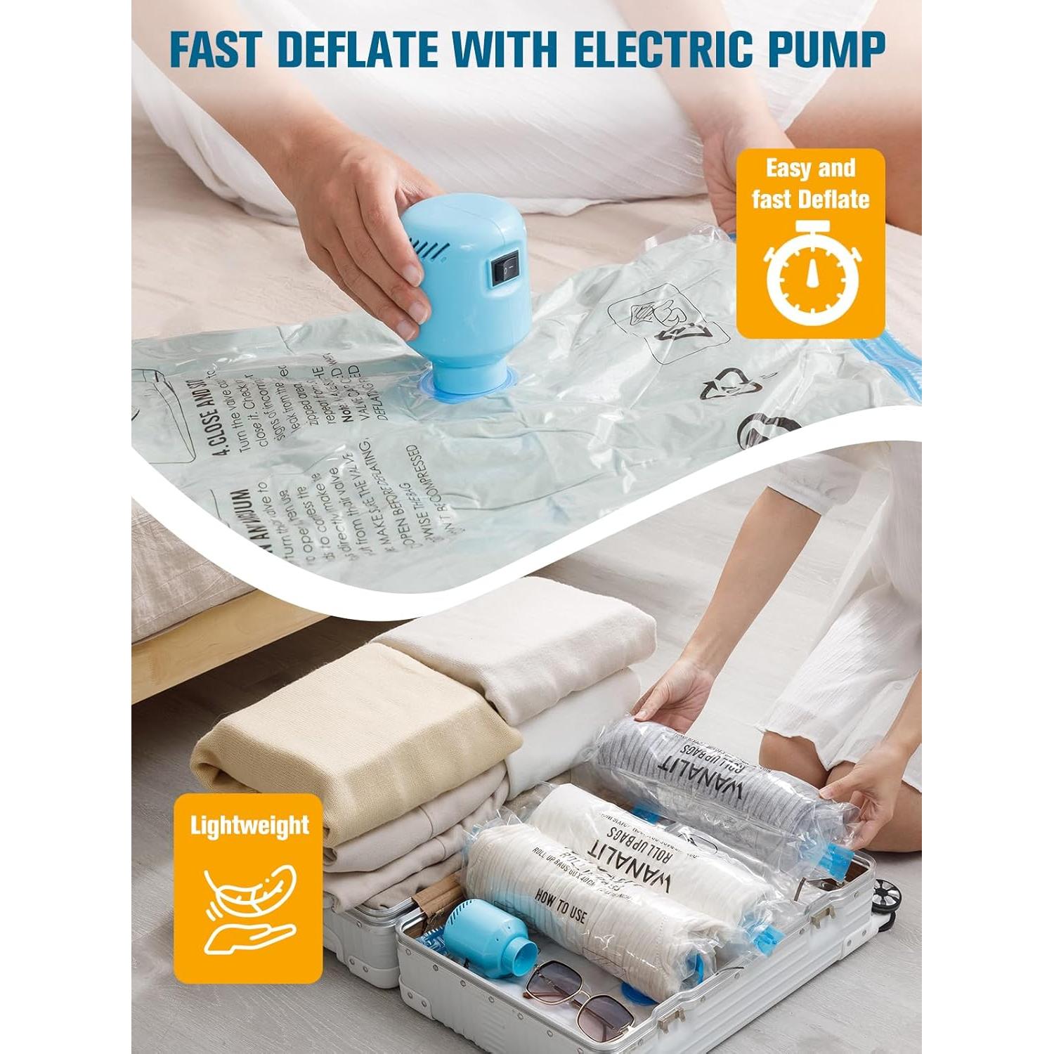 Bolsas de Almacenamiento al Vacío WANALIT 32 Piezas con Bomba