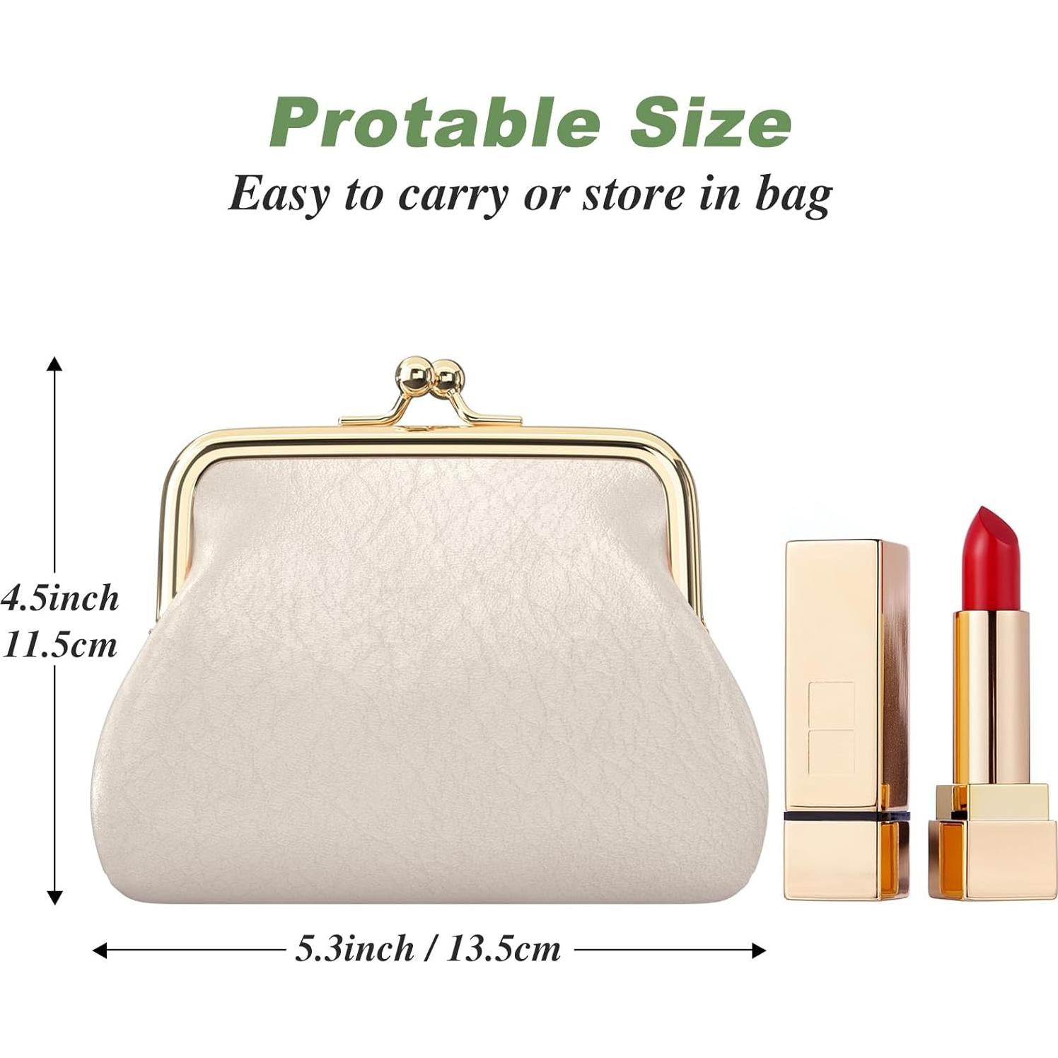 Monedero de Cuero PU Nipichsha Albaricoque Compacto 13.5x11.4cm