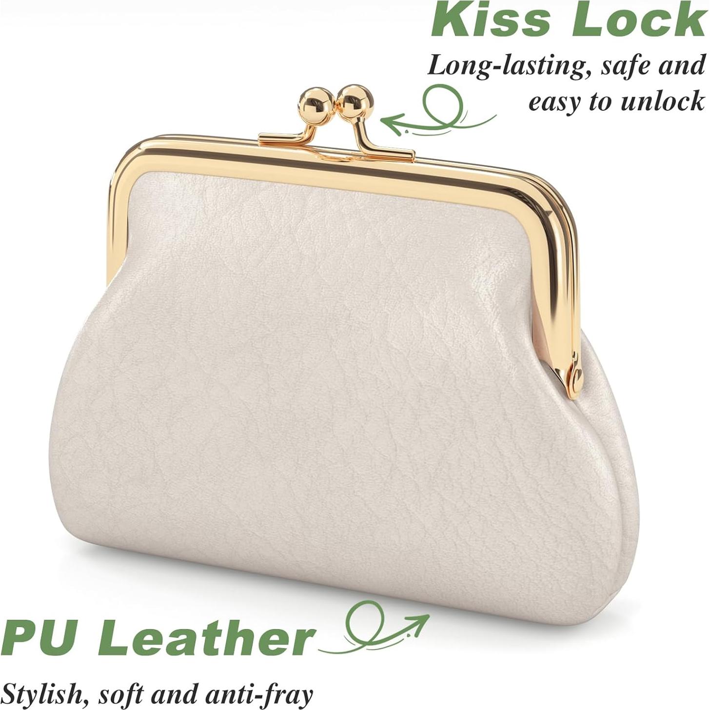 Monedero de Cuero PU Nipichsha Albaricoque Compacto 13.5x11.4cm