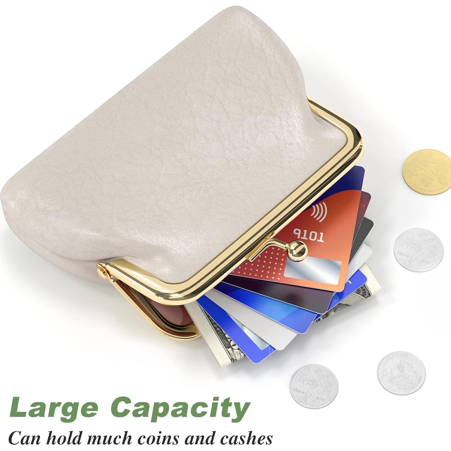 Monedero de Cuero PU Nipichsha Albaricoque Compacto 13.5x11.4cm