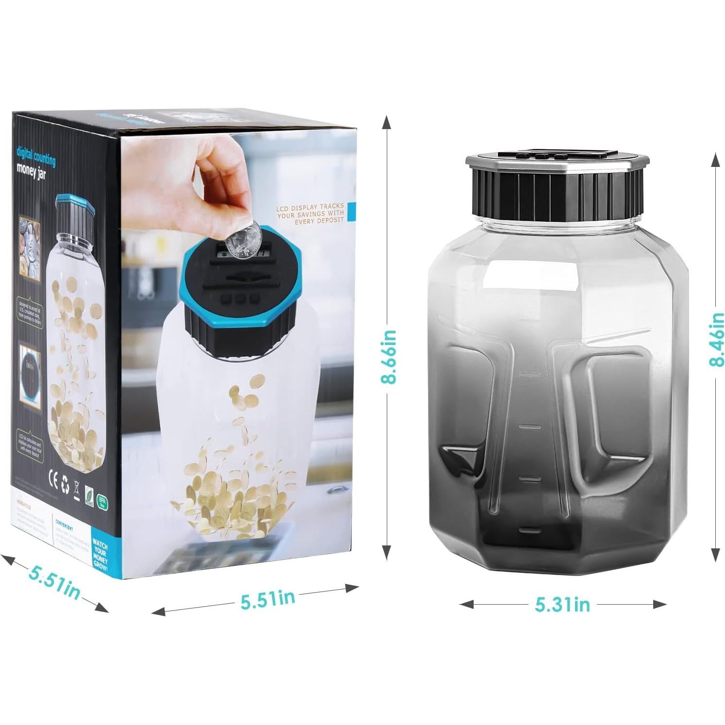 Hucha Digital Vcertcpl X-Large 2.4L con Contador LCD