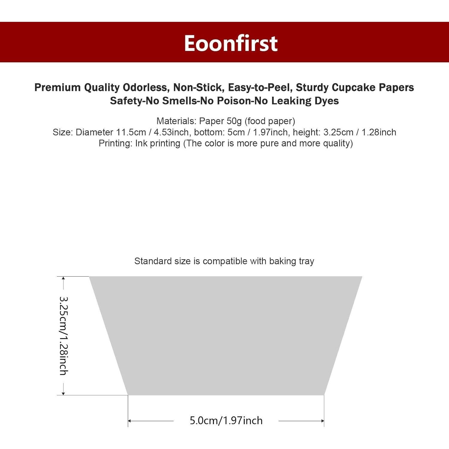 Moldes para Hornear Eoonfirst 200 Pcs Estándar Negros