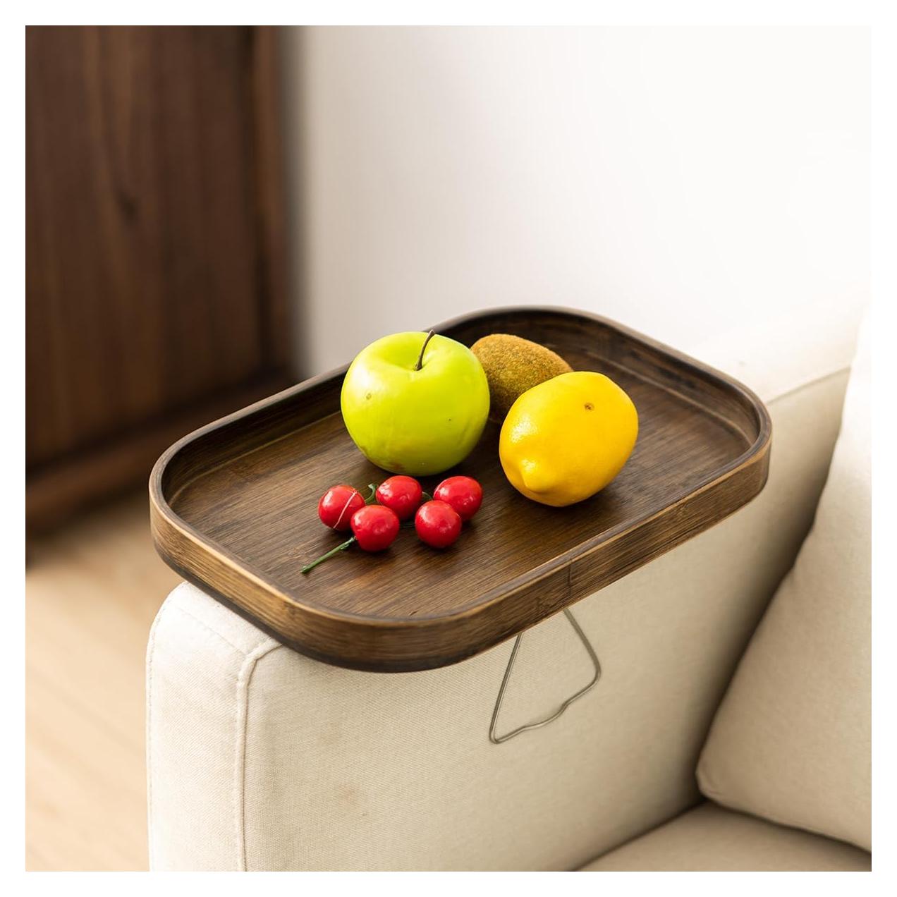 Mesa de brazo de sofá DECKALY de bambú Elipse 7.6x7.6cm