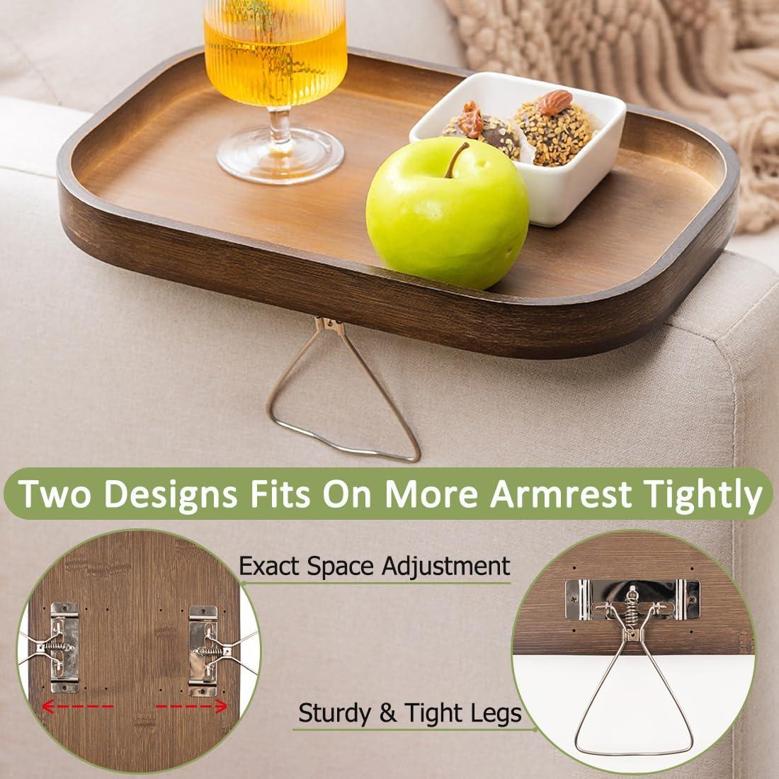 Mesa de brazo de sofá DECKALY de bambú Elipse 7.6x7.6cm