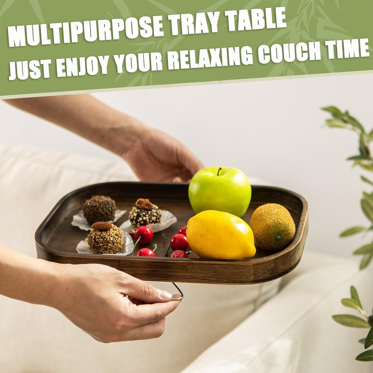 Mesa de brazo de sofá DECKALY de bambú Elipse 7.6x7.6cm