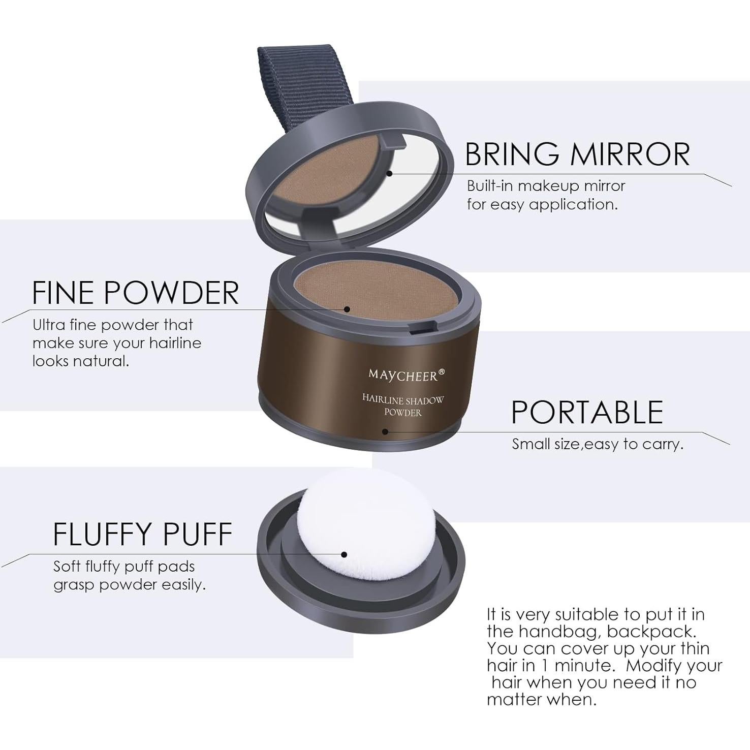 Polvo para Retoque de Raíces FREEORR - Marrón, 41g