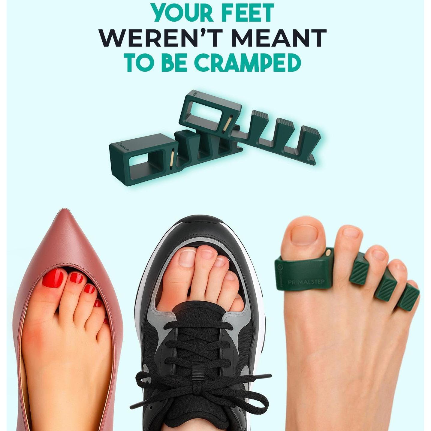 Separadores de Dedos Ajustables PrimalStep - 4 Piezas Verde