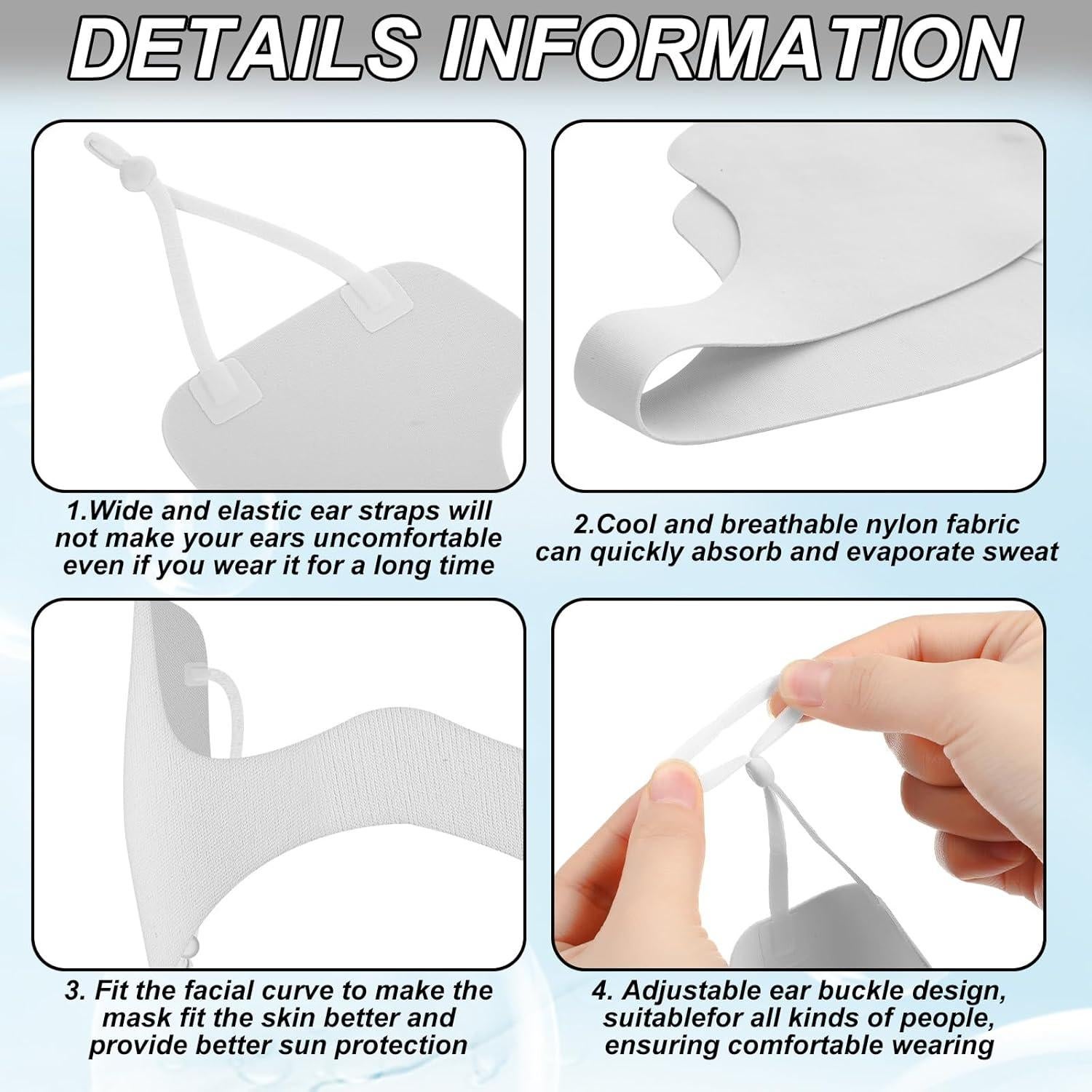 Geyoga 3 Máscaras de Protección Solar UV Unisex para Ojos