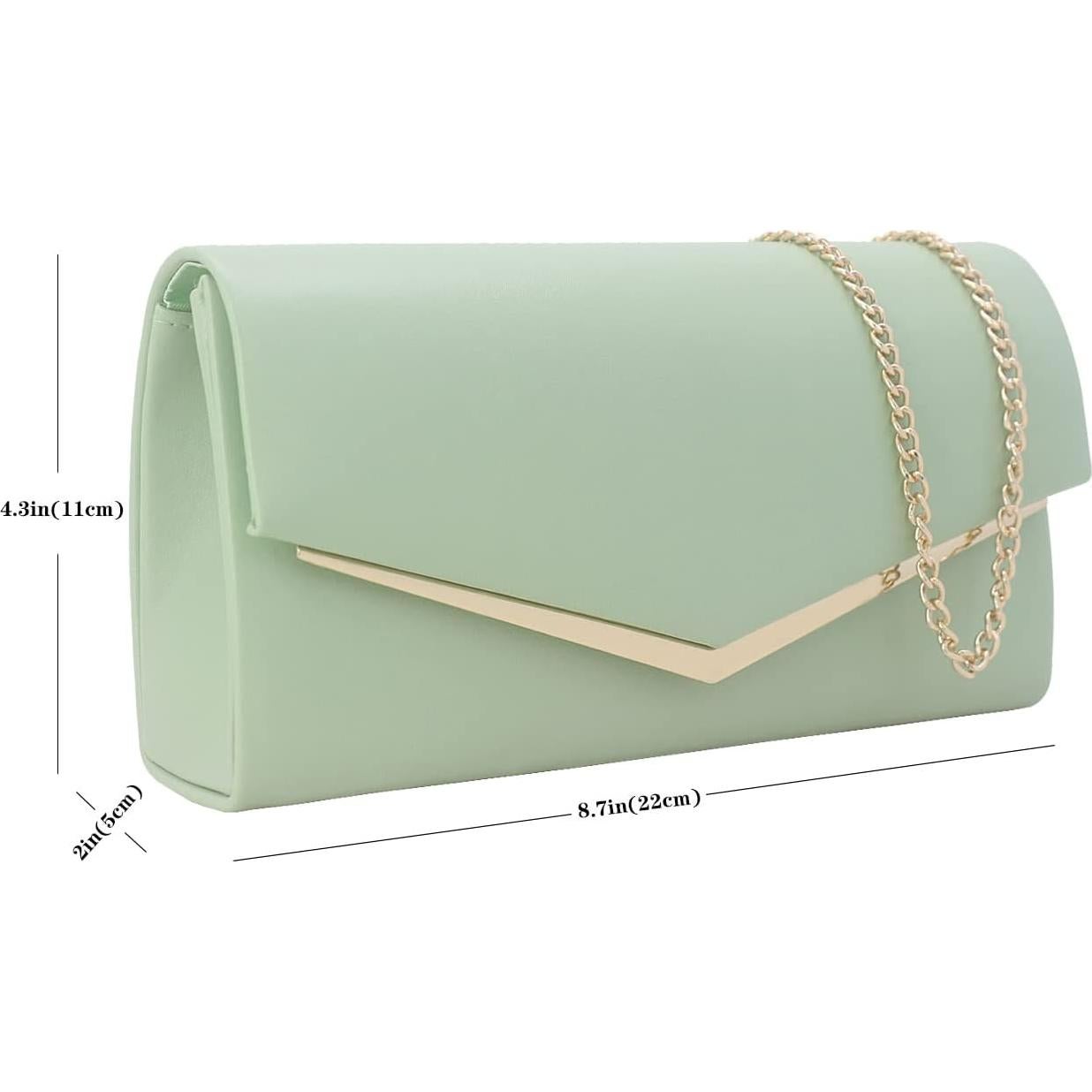Bolso Clutch de Noche para Mujeres Venoline Verde Claro