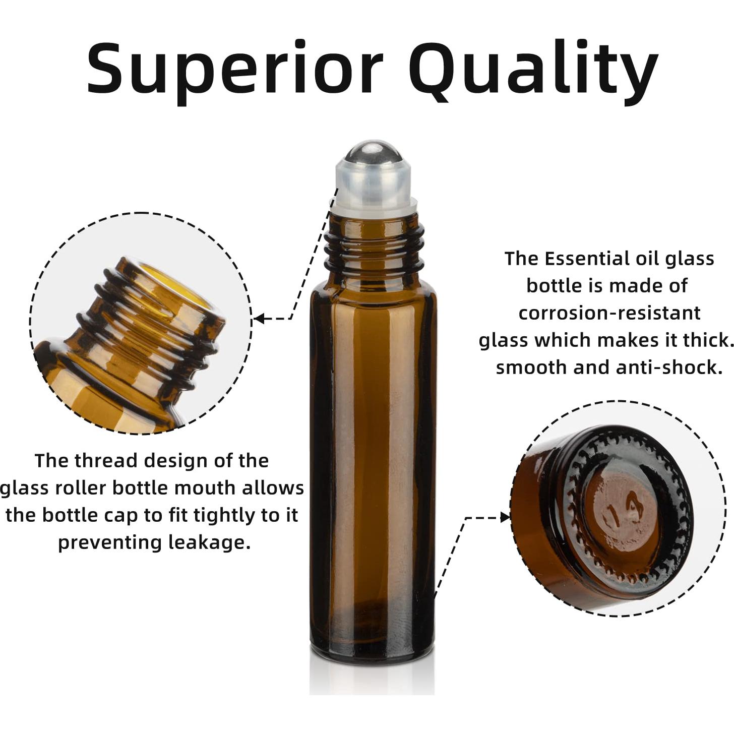 Botellas de Rodillo de Vidrio Ámbar 10ml - 6 Piezas GIVITASOT