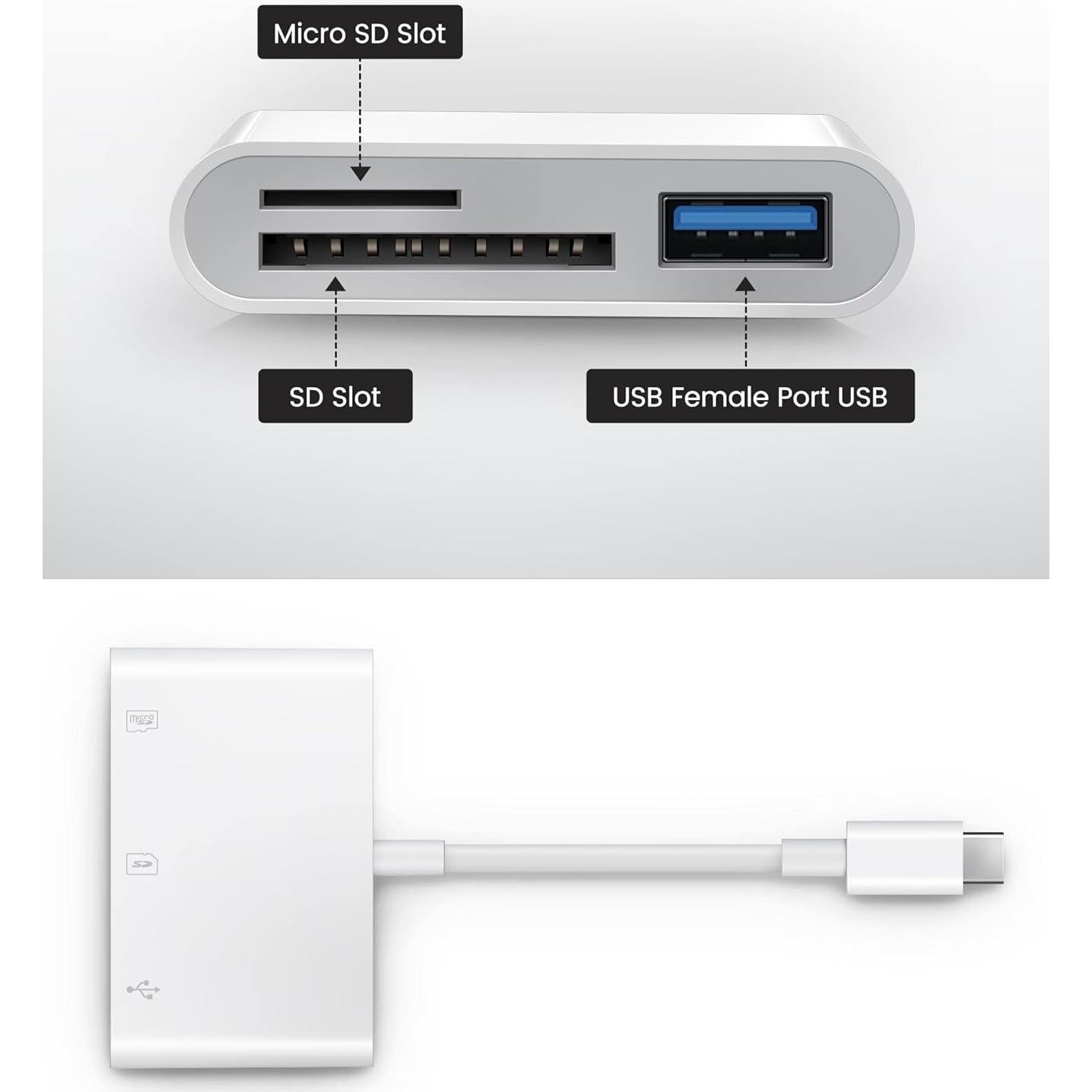 Lector de Tarjetas SD USB-C Oyuiasle para iPhone 15/16 y iPad