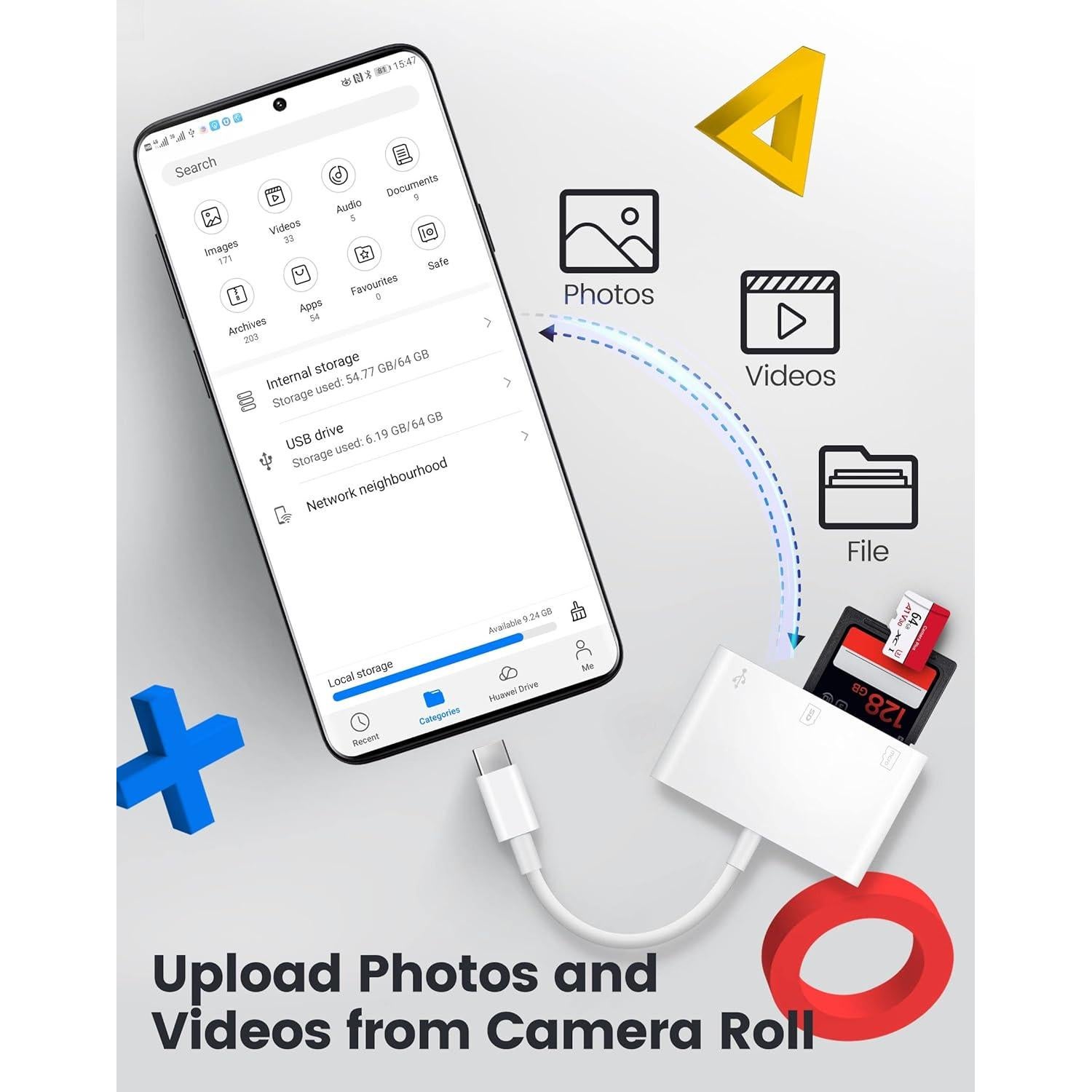 Lector de Tarjetas SD USB-C Oyuiasle para iPhone 15/16 y iPad