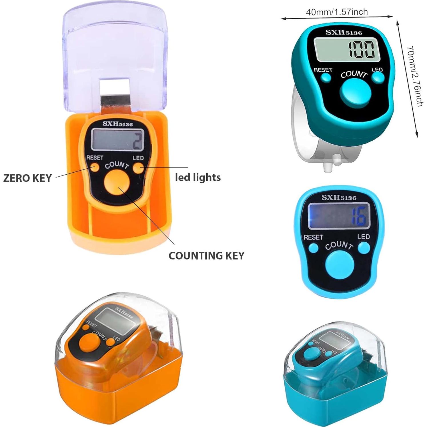 Paquete de 6 Contadores Digitales de Dedo AIPEBANI LED