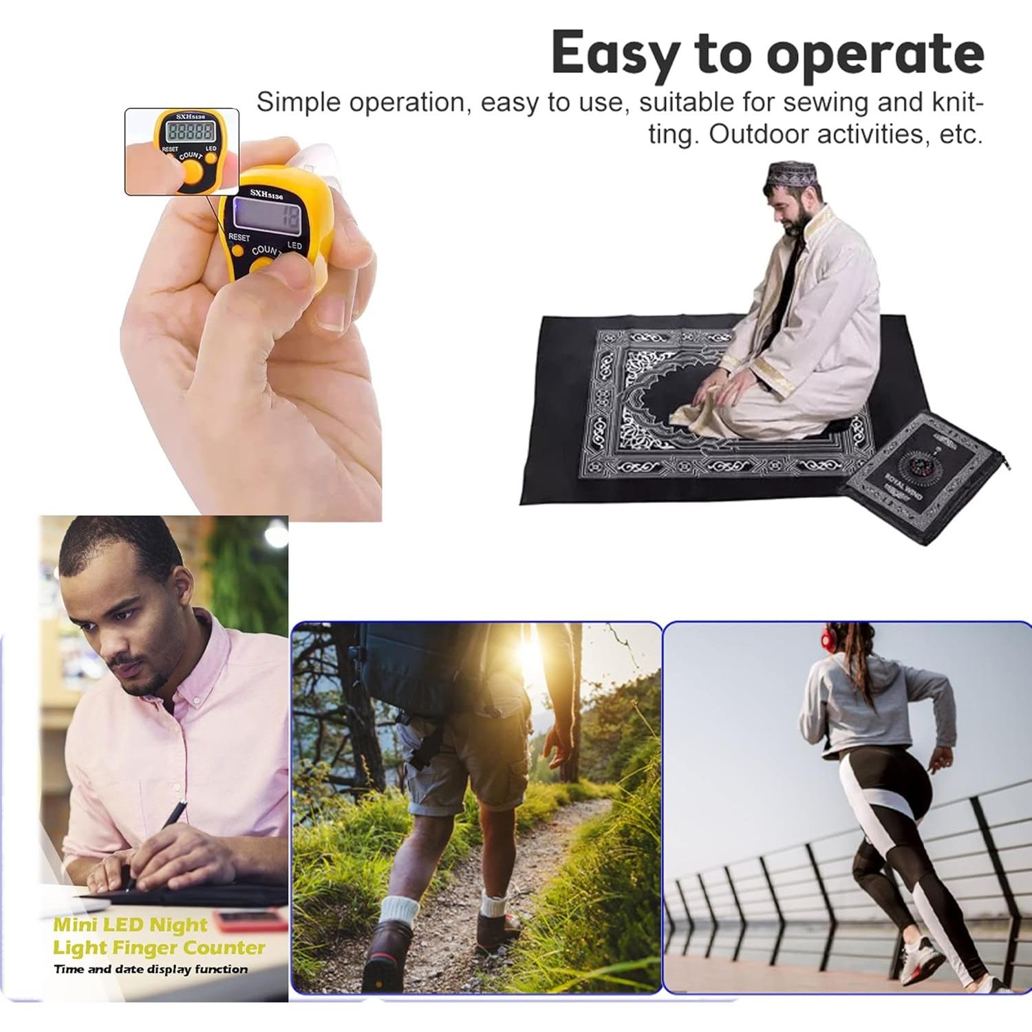 Paquete de 6 Contadores Digitales de Dedo AIPEBANI LED