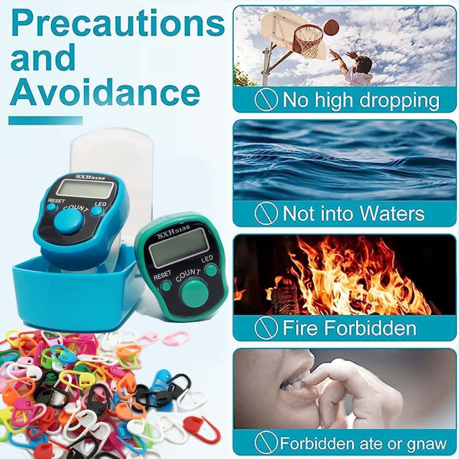 Paquete de 6 Contadores Digitales de Dedo AIPEBANI LED