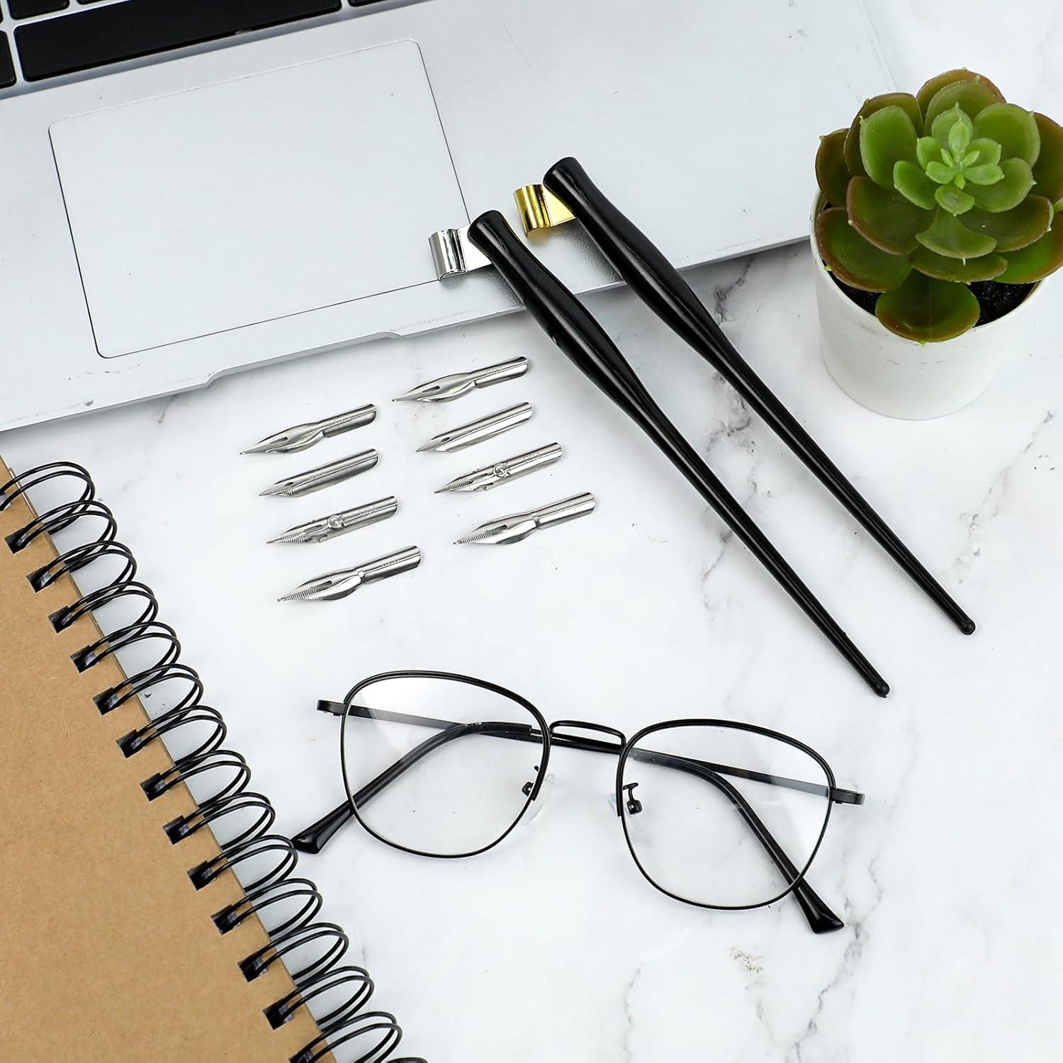 Juego de Pluma de Caligrafía Oblicua Mozeat Lens 10 Piezas