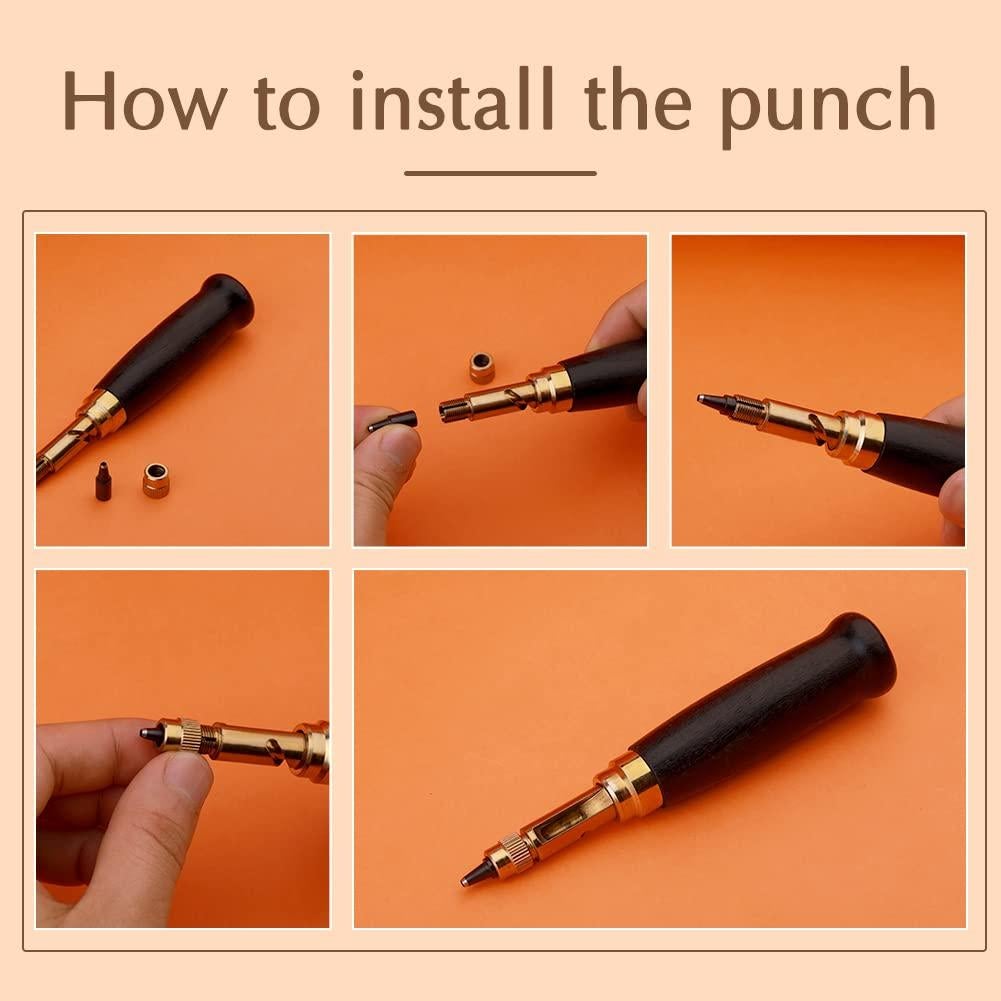 Perforadora de Agujeros Ajustable TLKKUE con 6 Puntas 1.5-4mm