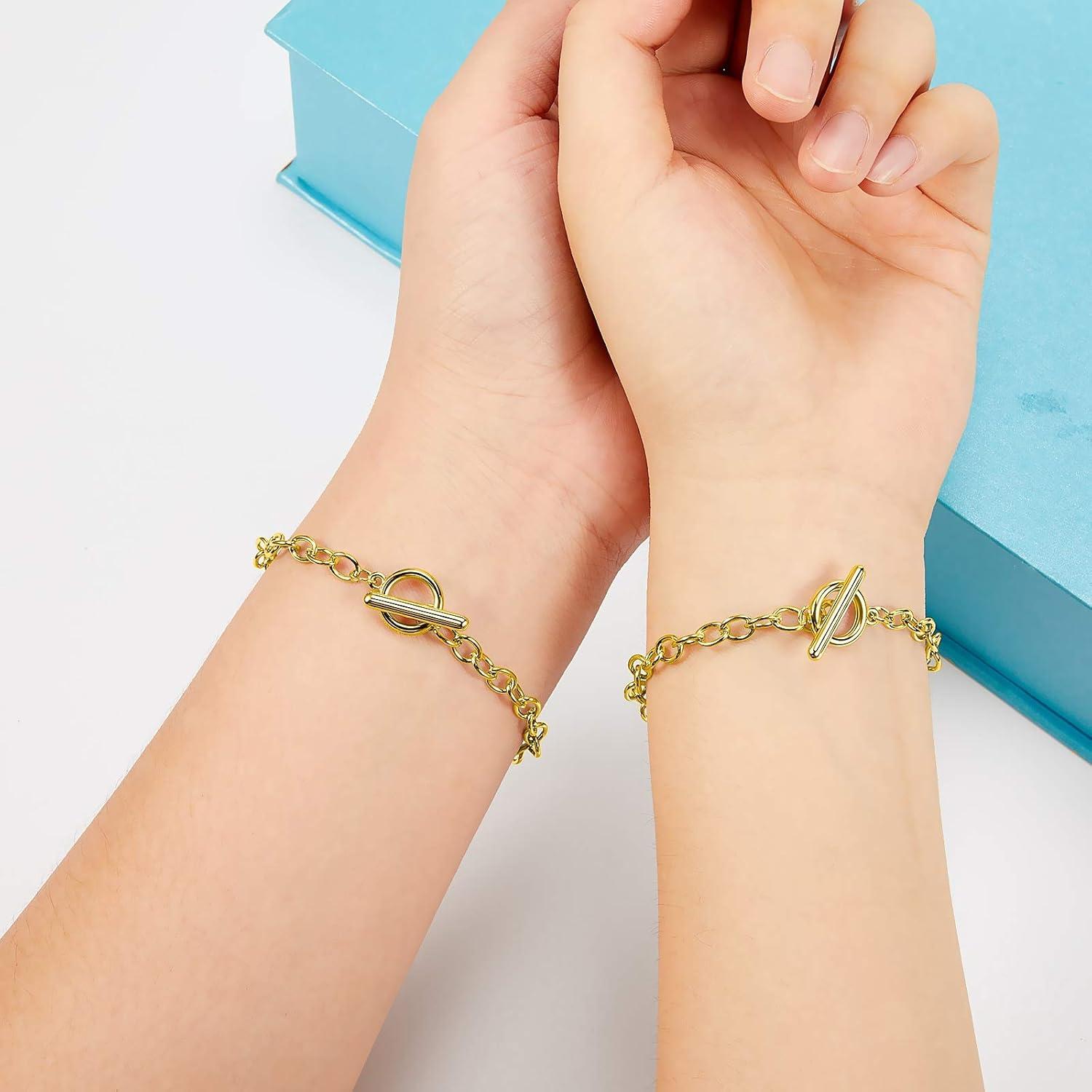 20 Pulseras de Cadena de Acero Inoxidable Junkin 18 cm Dorado