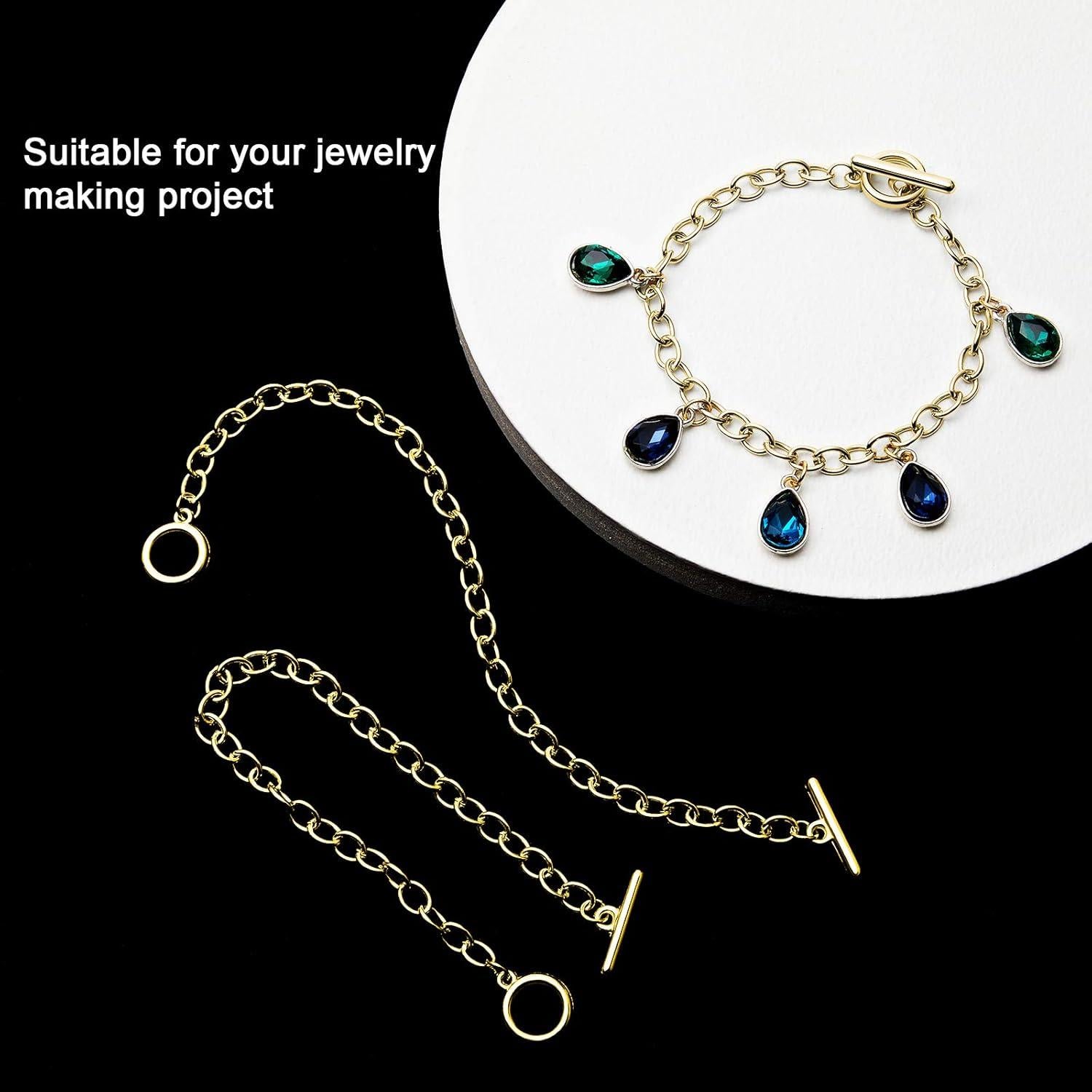 20 Pulseras de Cadena de Acero Inoxidable Junkin 18 cm Dorado