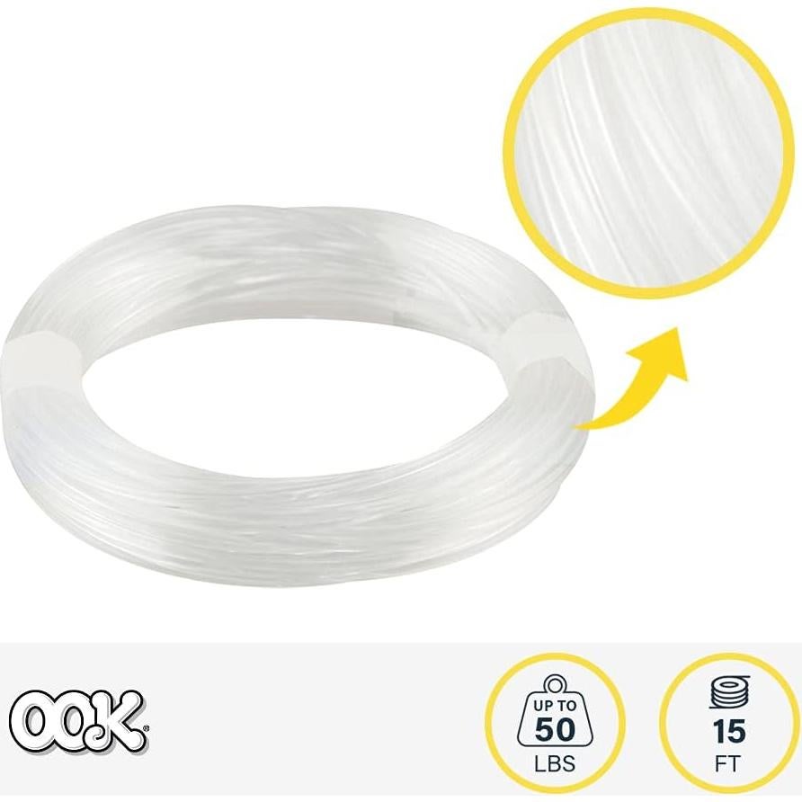 OOK Cable Invisible para Colgar 4.57 m, Soporta 22.68 kg