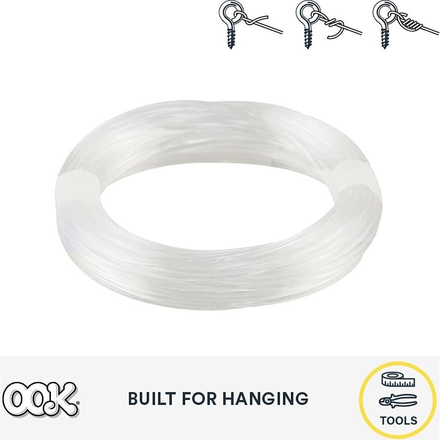 OOK Cable Invisible para Colgar 4.57 m, Soporta 22.68 kg