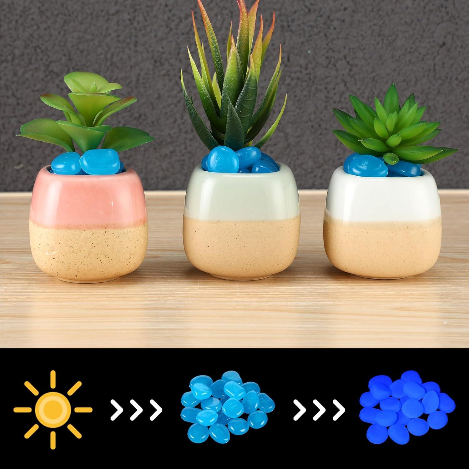 Rocas Brillantes en la Oscuridad Sasylvia 3000 Pcs 2.54 cm Azul