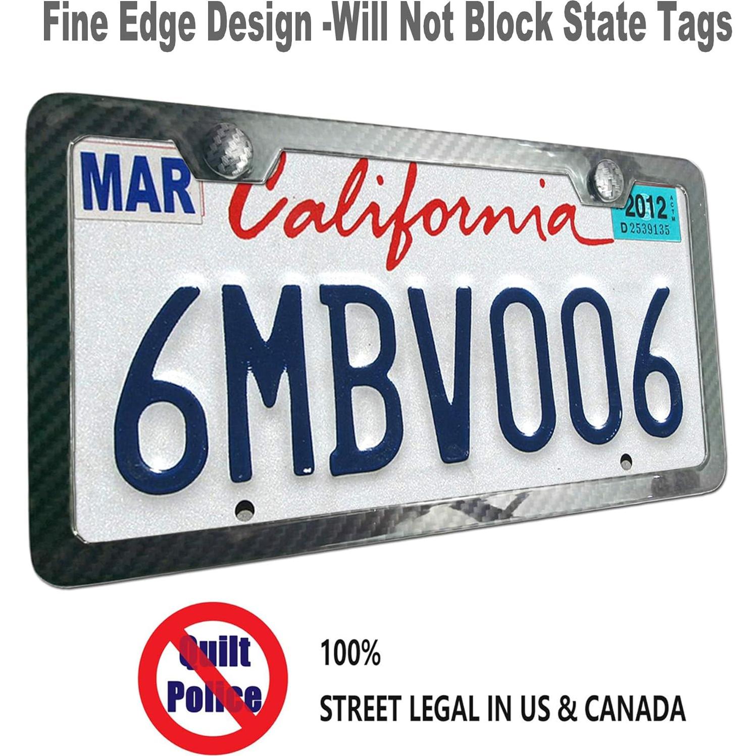 Marco de Placa de Licencia ZXFOOG de Fibra de Carbono 2 Agujeros