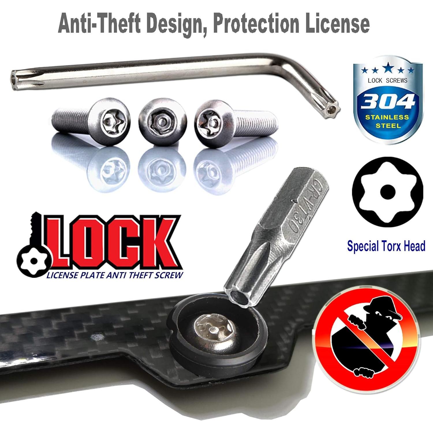 Marco de Placa de Licencia ZXFOOG de Fibra de Carbono 2 Agujeros