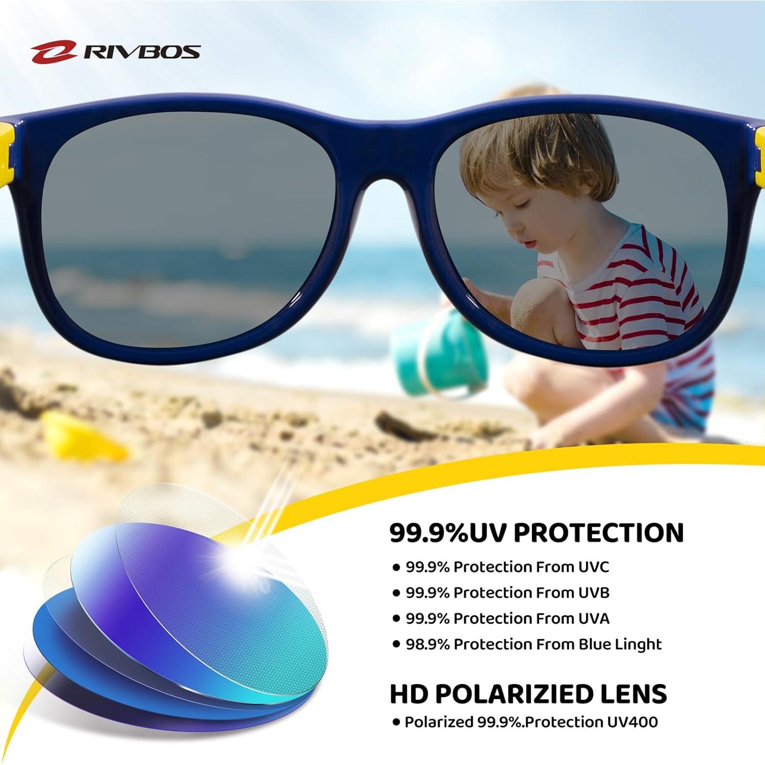 Gafas de sol RIVBOS para niños con protección UV polarizada