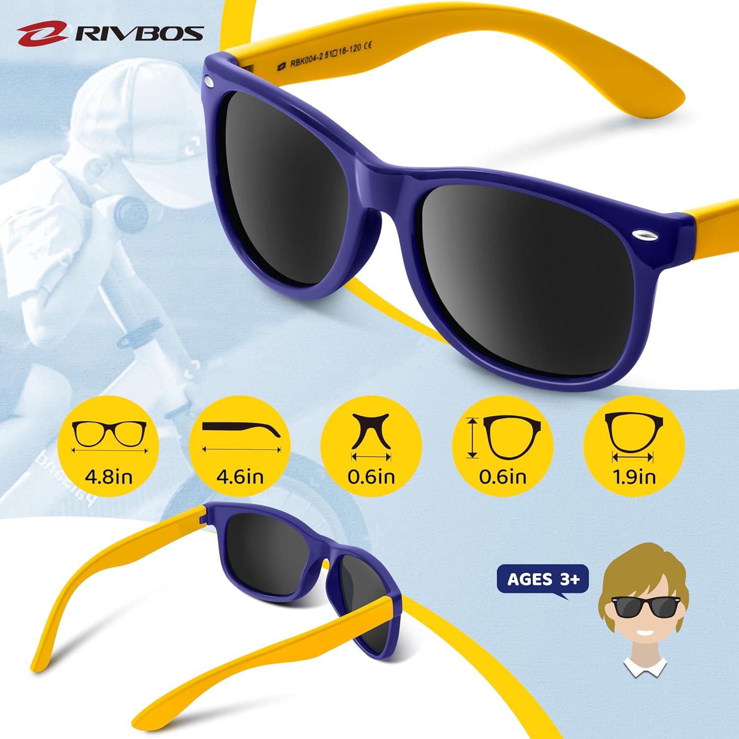 Gafas de sol RIVBOS para niños con protección UV polarizada