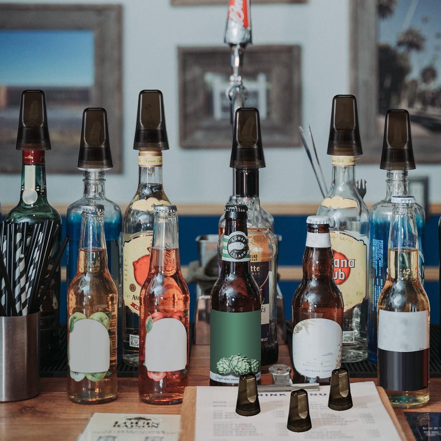 Cubiertas de Botellas de Licor Chengu 24 Piezas Silicona Negra