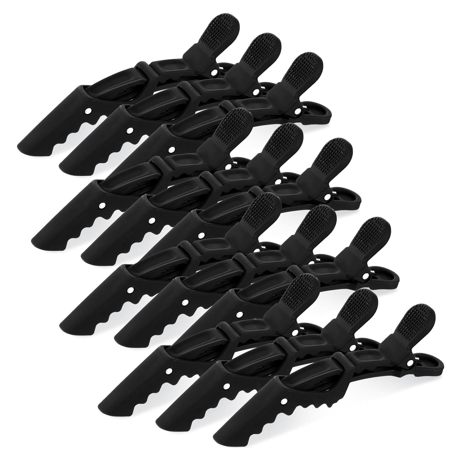 Havawish 12 Clips de Cocodrilo Antideslizantes para Cabello Negro